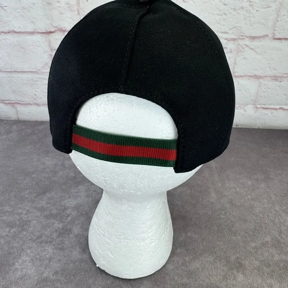 Authentic Gucci Gg Interlocking Logo Black Baseball Cap Hat